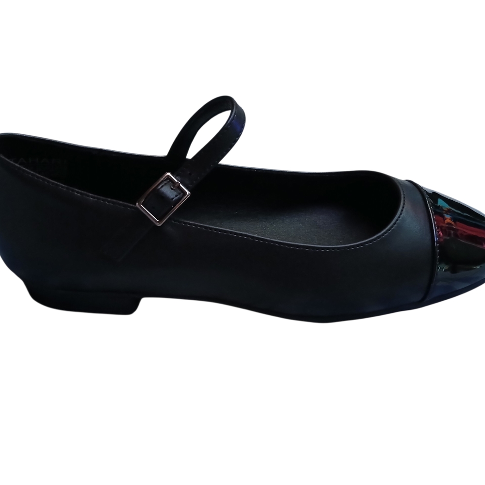 TAHARI Black Patent Leather Flats Loft